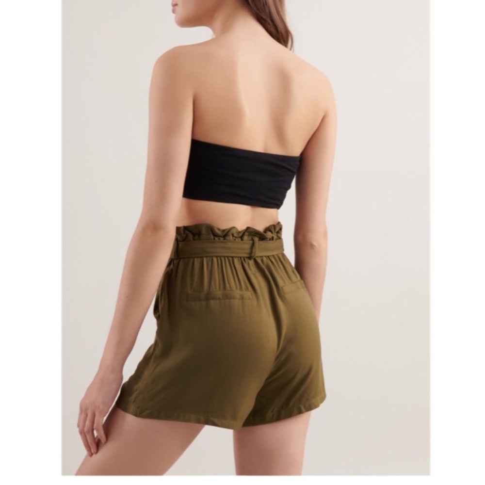 💥Garage Olive Green Paperbag Shorts